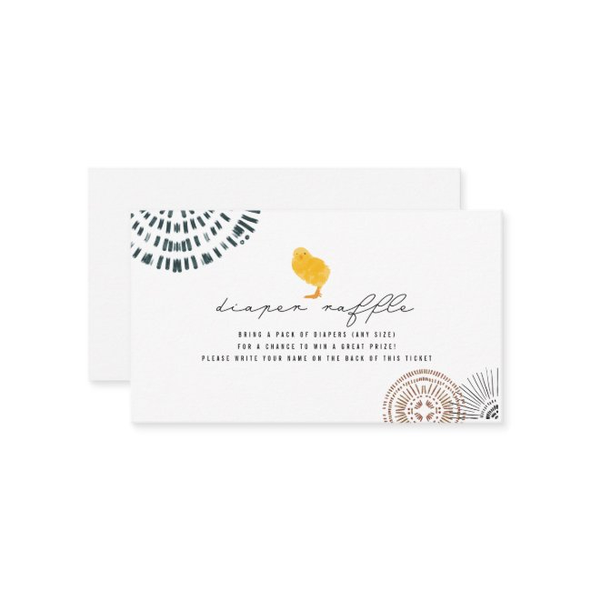 Boho Baby Chick Diaper Raffle Ticket Enclosure Invitations