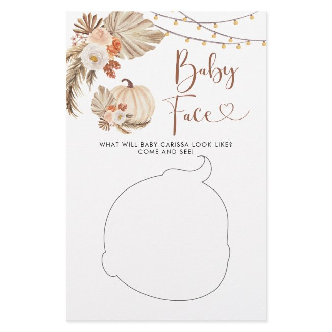 Boho Rustic Pumpkin Fall In Love Baby Face Invitations