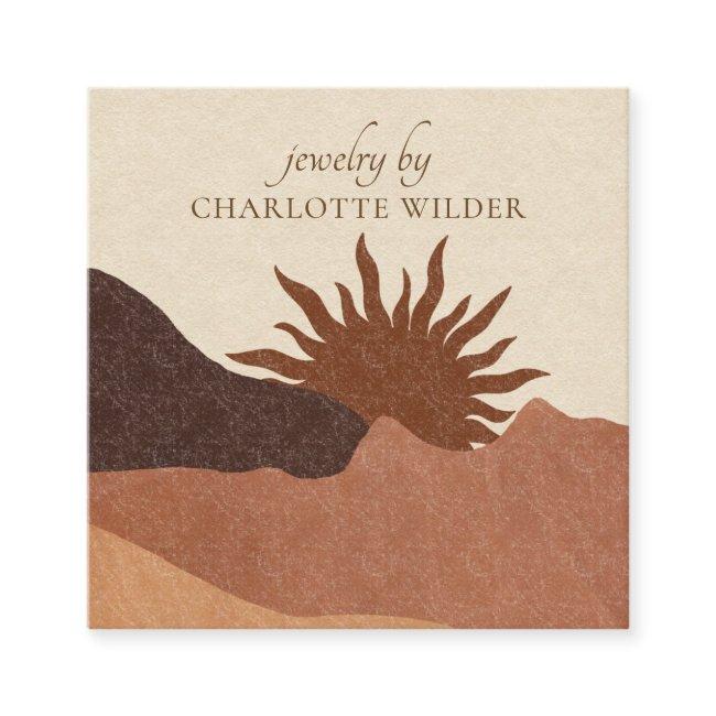 Boho Terracotta Sand Abstract Handmade Jewelry Bus Square Business Invitations