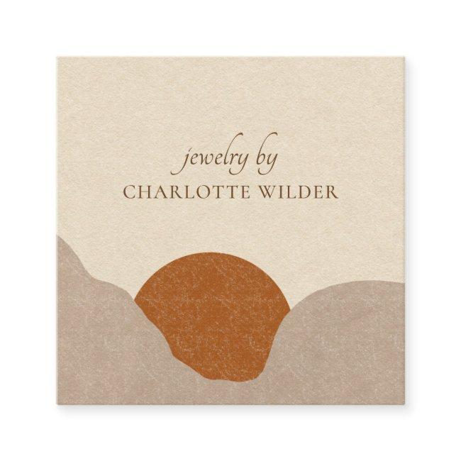 Boho Terracotta Sand Abstract Handmade Jewelry Bus Square Business Invitations