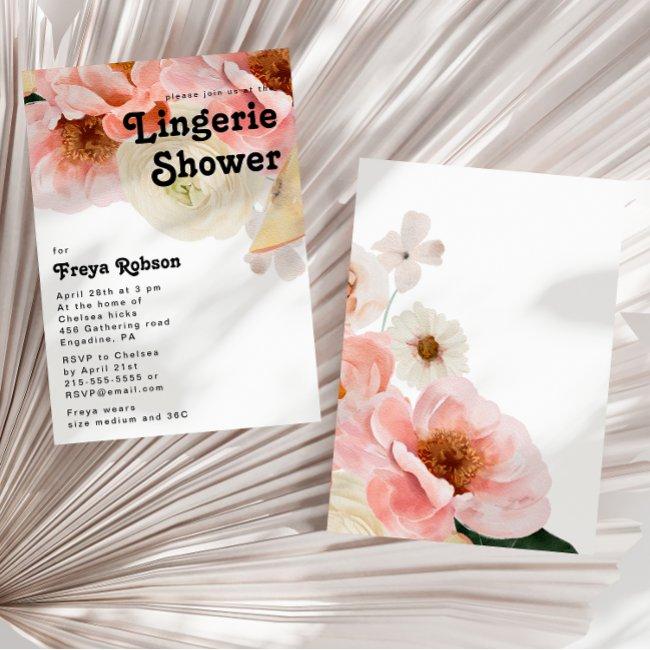 Bold Colorful Floral | Lingerie Shower Invitation