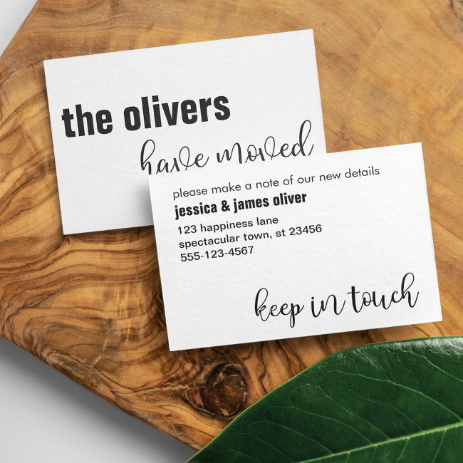 Bold, Modern Black & White Change Of Address Invitations