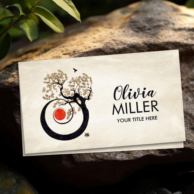 Bonsai Zen Spiral Of Life Business Invitations