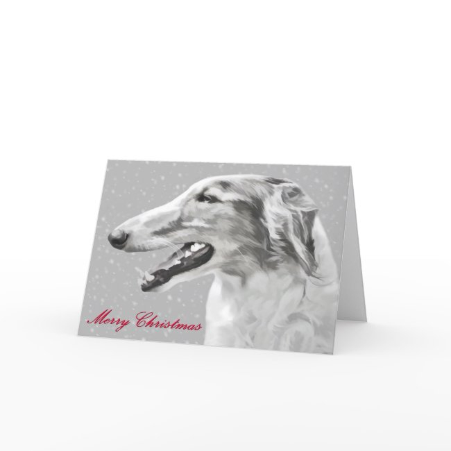 Borzoi Christmas Greeting Invitations