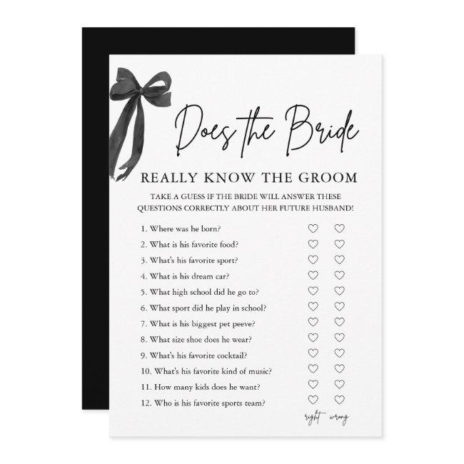 Bow Does The Bride Really Know The Groom Game Invitation