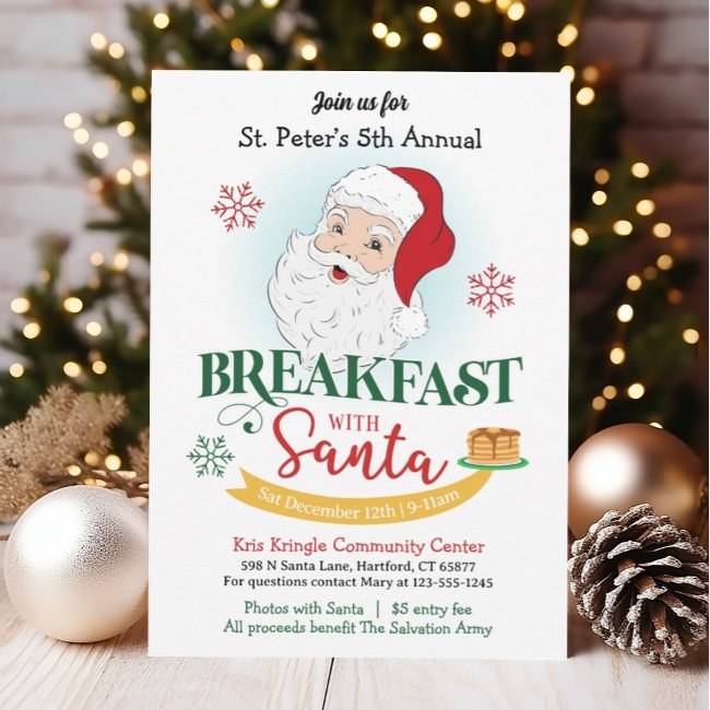 Breakfast With Santa Christmas Invitation