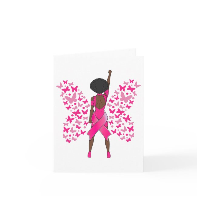 Breast Cancer Awareness Pink Butterflies African A Invitations