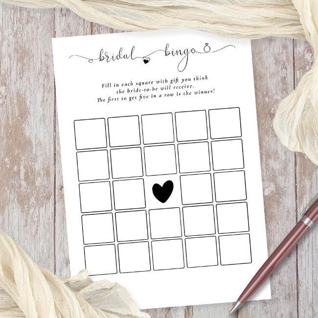 Bridal Bingo Shower White Game Invitations