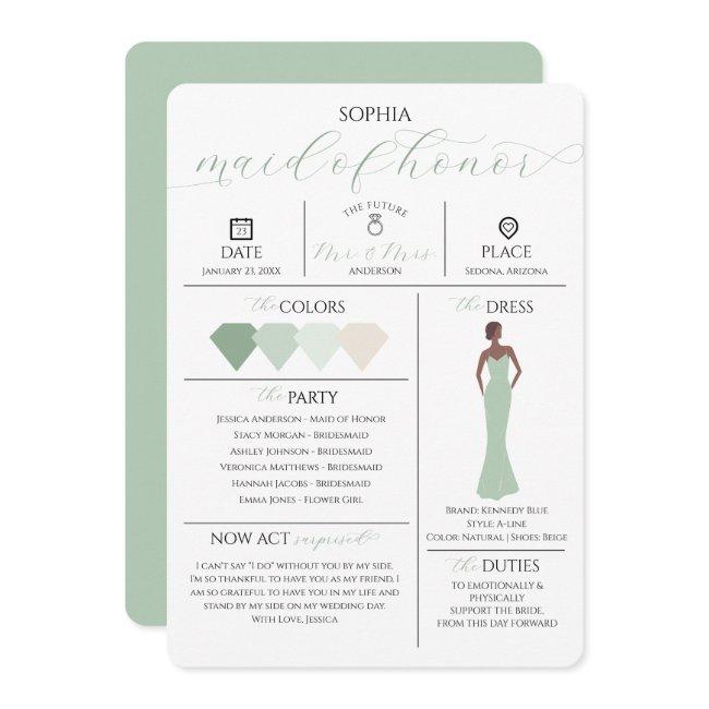 Bridal Party Info Invitations Will You Be My Maid Of Hono