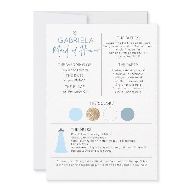 Bridal Party Maid Of Honor Proposal & Information