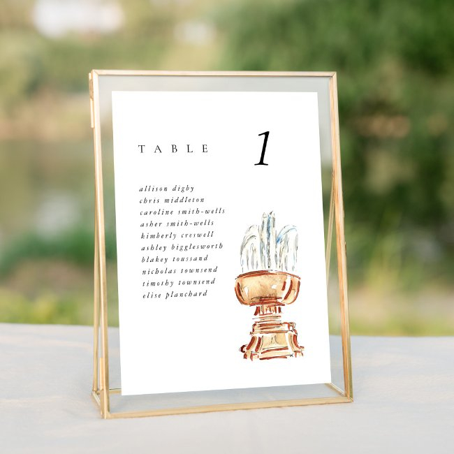 Bryant Park Fountain Nyc Wedding Seating Chart