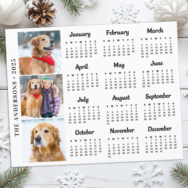 Budget 2025 Custom Dog Pet Photo Calendar Invitations