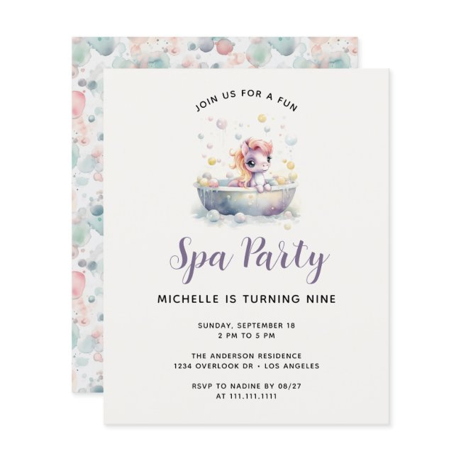 Budget Cute Pastel Pony Spa Day Kid Birthday Party