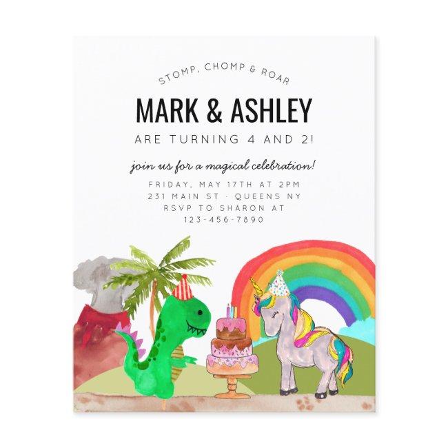 Budget Dinosaur Unicorn Cake Candle Joint Birthday