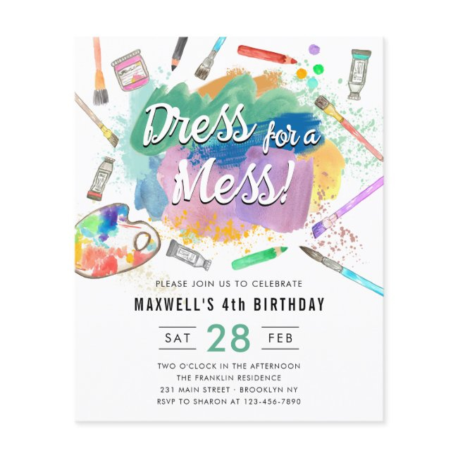 Budget Dress For A Mess Kids Art Painting Birthday