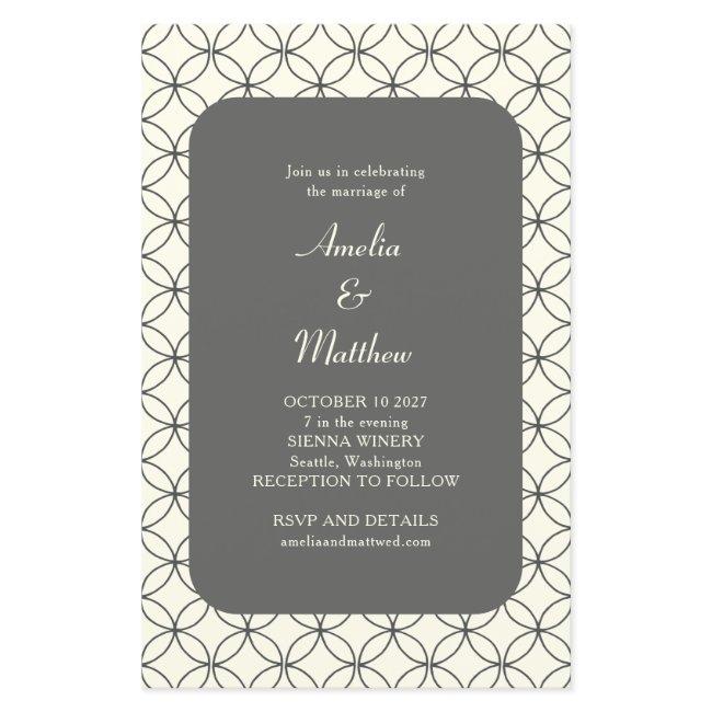 Budget Elegant Black White Line Wedding Invite