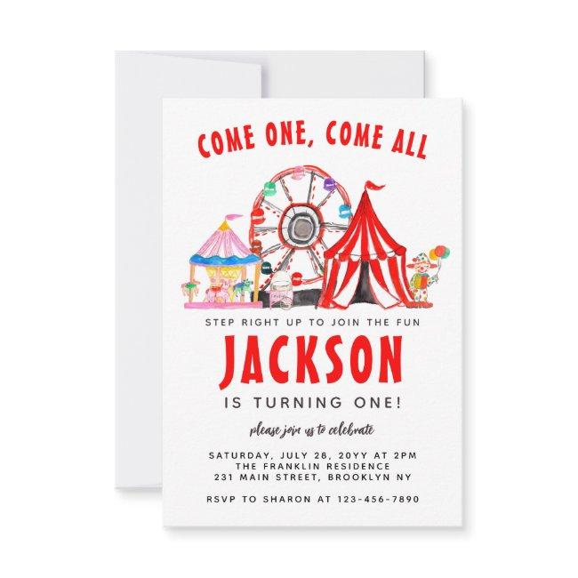 Budget Festive Carnival Circus Party Kid Birthday Note Invitations