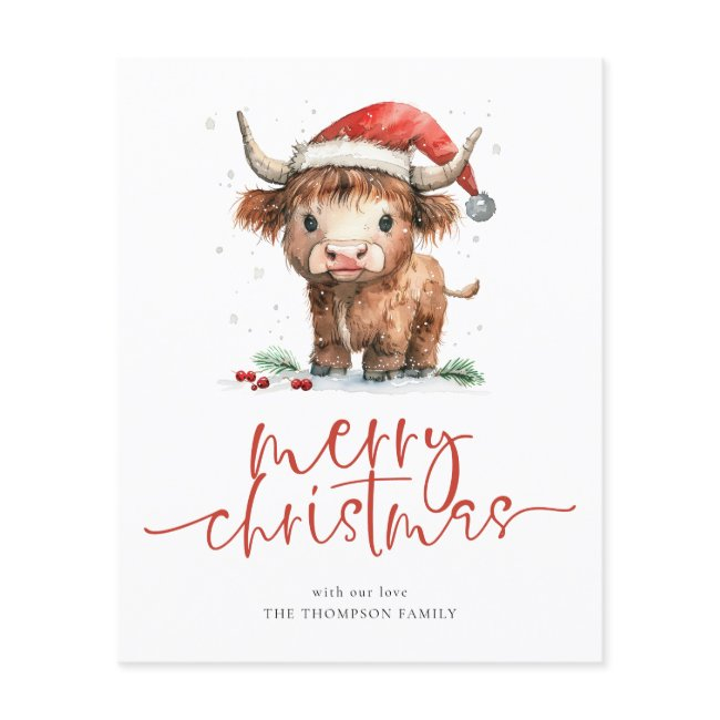 Budget Highland Cow 2026 Calendar Merry Christmas