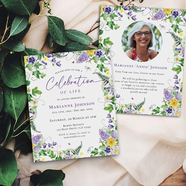 Budget Modern Floral Celebration Of Life Funeral