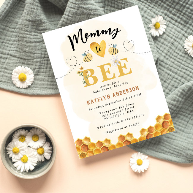 Budget Mommy To Bee Gender Neutral Baby Shower Invitation Postinvitations