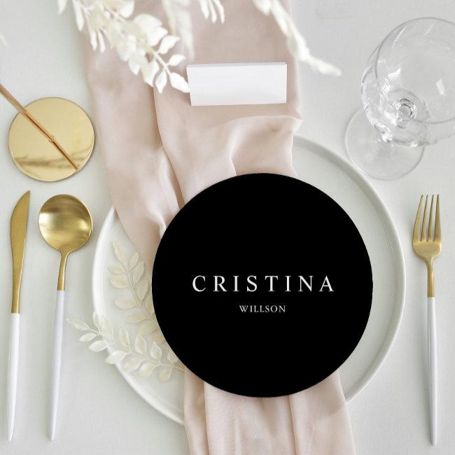 Budget Round Minimalist Wedding Guest Place Invitations