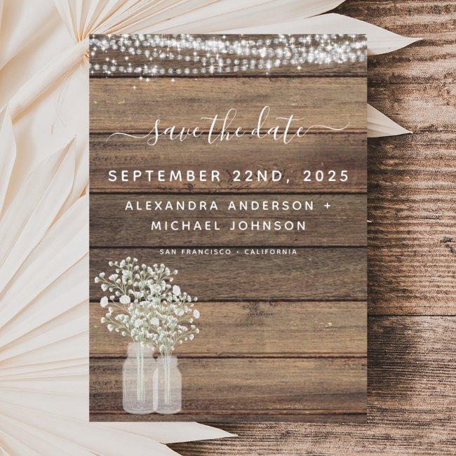 Budget Save The Date Rustic Farmhouse Invitation Flyer