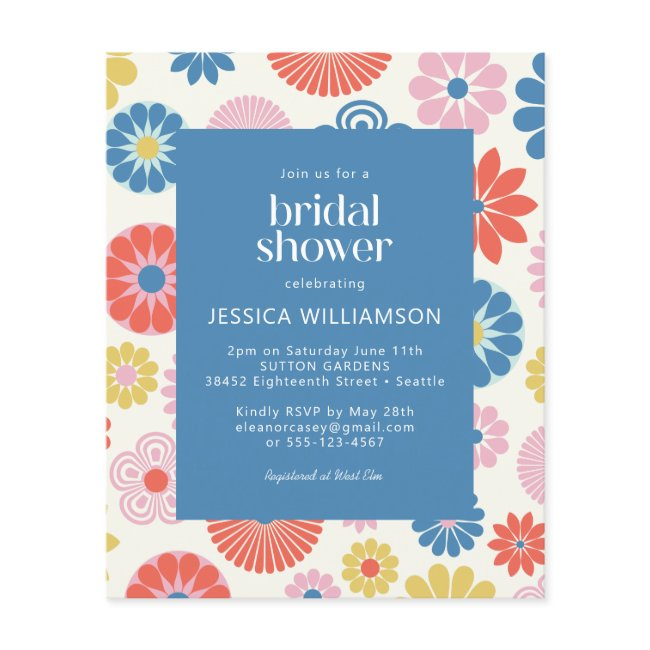 Budget Scandi Boho Folk Flower Blue Bridal Shower