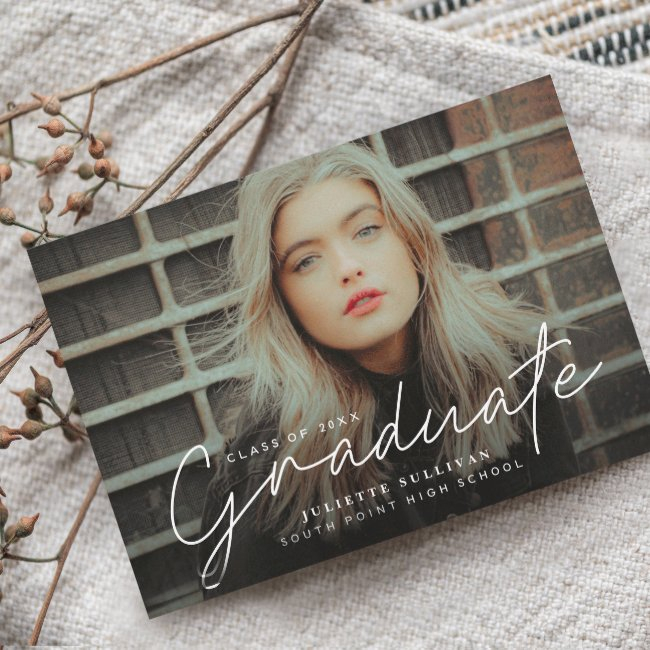 Budget Script 4 Photo Graduation Party Invitation