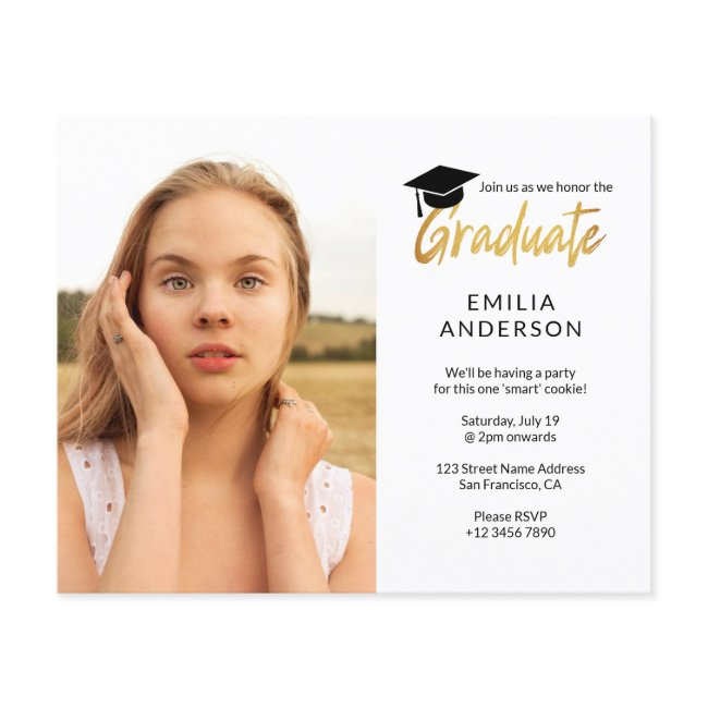 Budget Simple Modern Graduation Party Flyer
