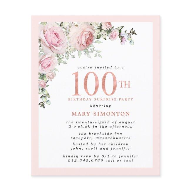 Budget Surprise 100th Birthday Party Pink Floral