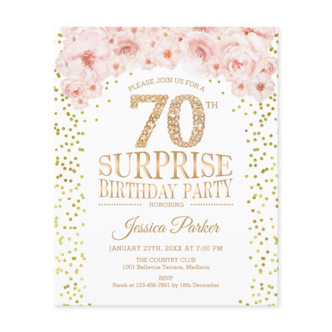 Budget Surprise 70th Birthday Party Invite Flyer
