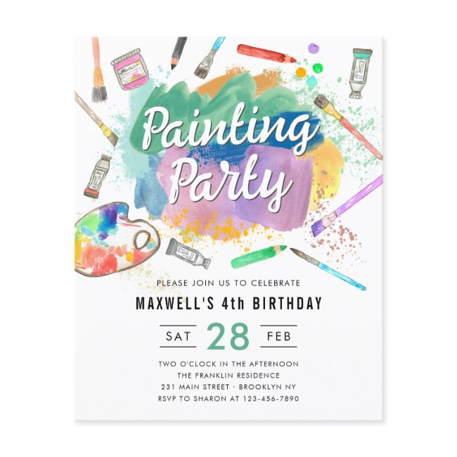 Budget Watercolor Paint Painting Party Birthday