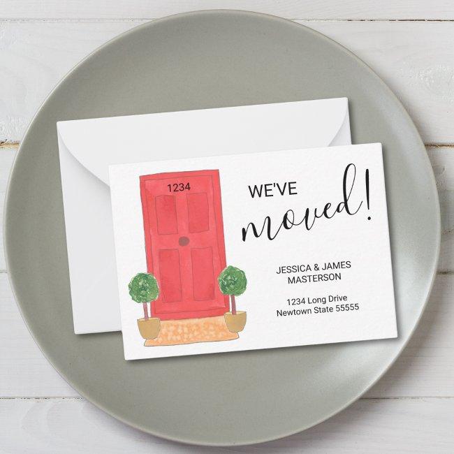 Budget We've Moved Red Door Announcement Invitations
