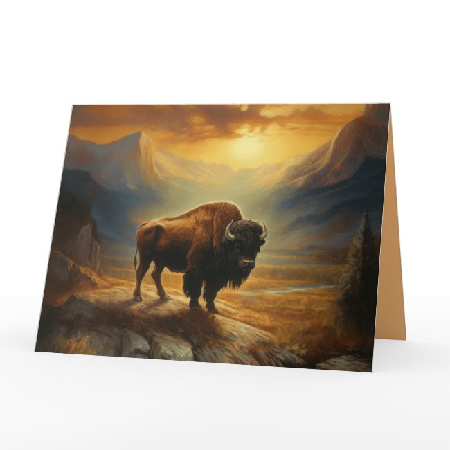 Buffalo Bison Sunset Silhouette Invitations