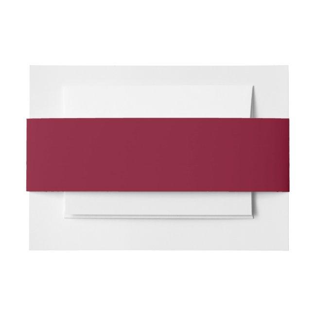 Burgundy Solid Color Invitation Belly Band