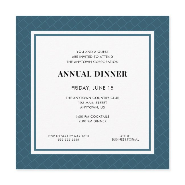 Business Professional Dinner | Blue Geometric Invitation
