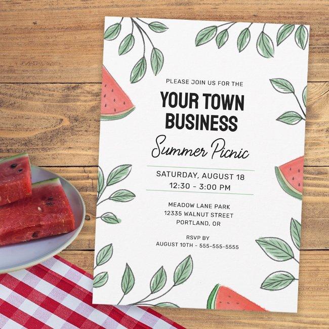 Business Summer Picnic Watermelon Invitation