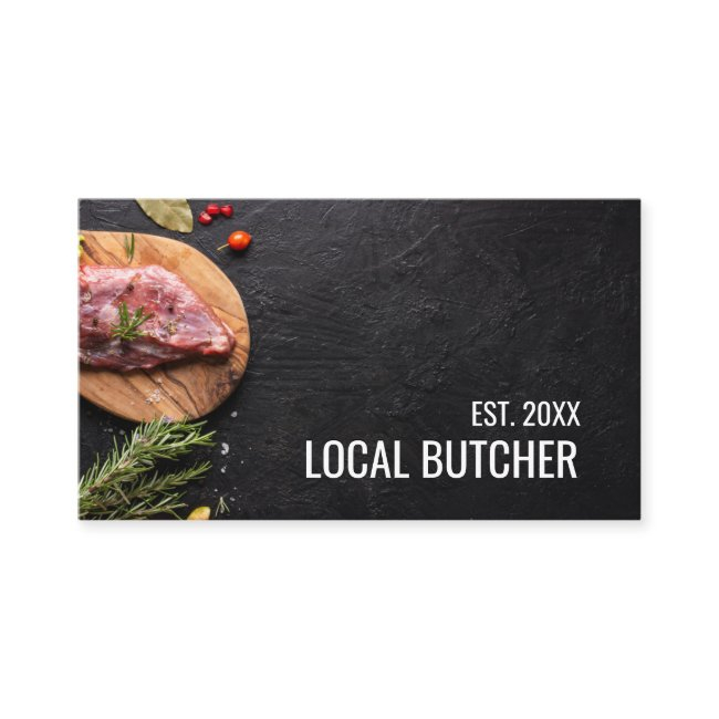 Butcher Meat Cut Chart | Steak On Wood Business Invitations