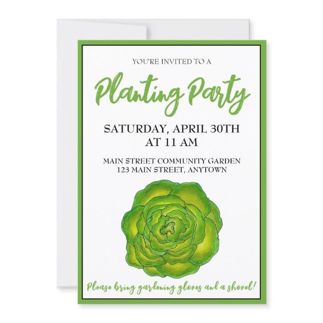 Butter Lettuce Vegetable Community Garden Party Invitation