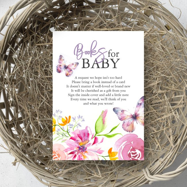 Butterflies And Lullabies Books For Baby Enclosure Invitations