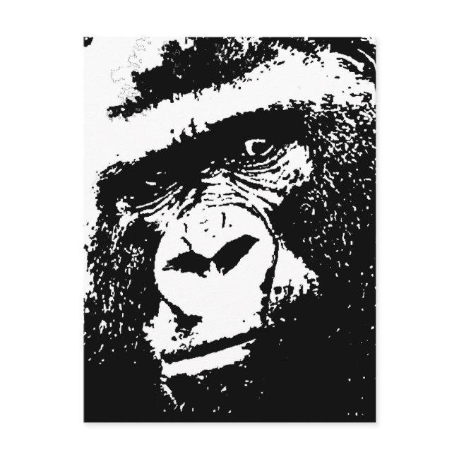 Bw Gorilla Face Postinvitations