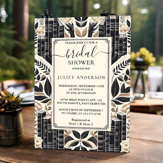 By Old English Retro Book Club Cover Bridal Shower Invitation