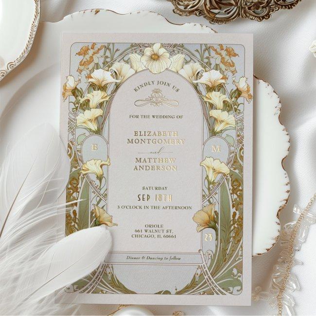 Calla Lily Gold Foil Wedding Invitation By Mucha Foil Invitation