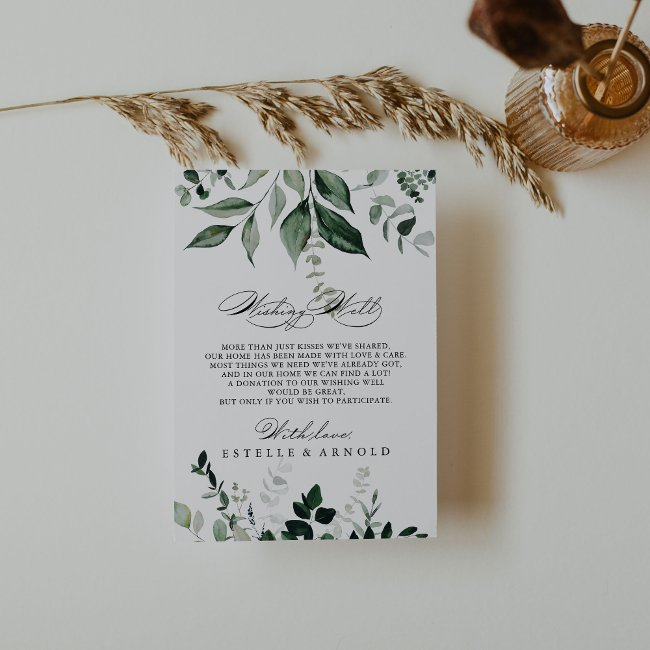Calligraphy Minimalist Wedding Wishing Well  Enclosure Invitations
