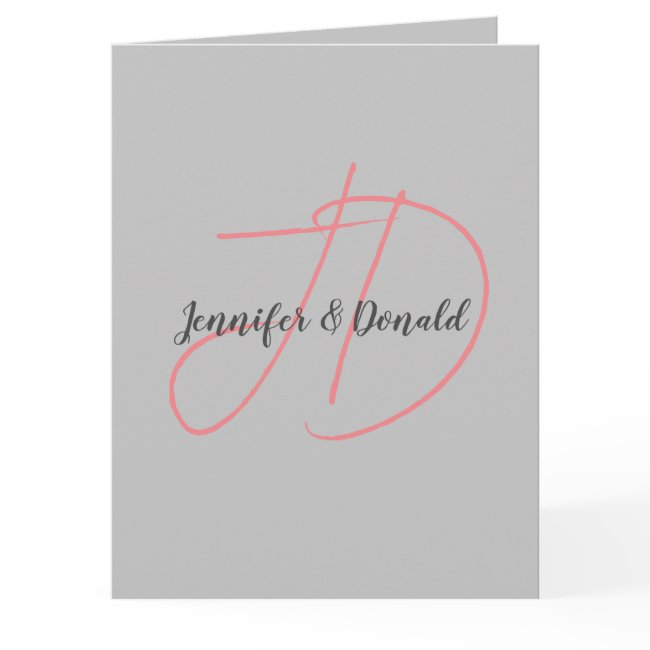 Calligraphy Trendy Classical Script Monogram Invitations