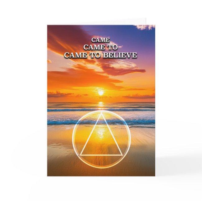 Came To Believe Aa Slogan Beach At Sunrise Invitations