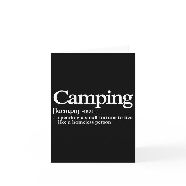 Camping Definition - Funny Camper Saying Invitations