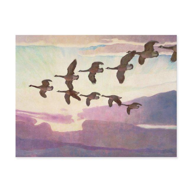 Canada Geese In Spring By Newell Convers Wyeth Postinvitations