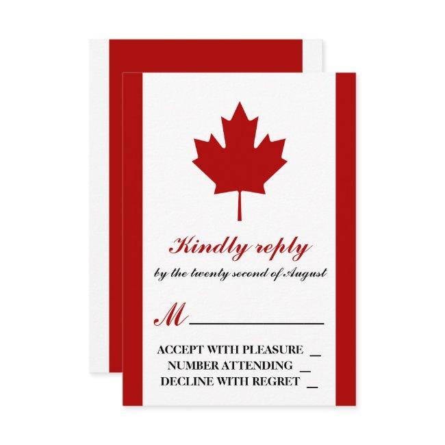 Canadian Flag Wedding Rsvp Invitations