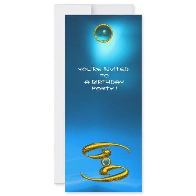 Cancer Opale,sapphire Bright Yellow Blue Invitation